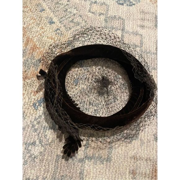 Vintage brown netted pillbox hat 1930’s women’s - Picture 2 of 2
